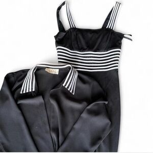 Vintage J. Ribkoff Couture Black Jumpsuit w/ Sheer Jacket | Made in Canada